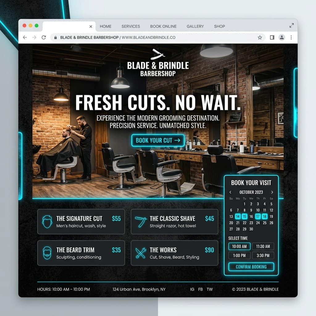 Barbershop Modern Website Template